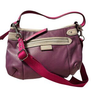 Coach Daisy Spectator Plum/Pink Leather Shoulder Bag, Small, Crossbody Casual